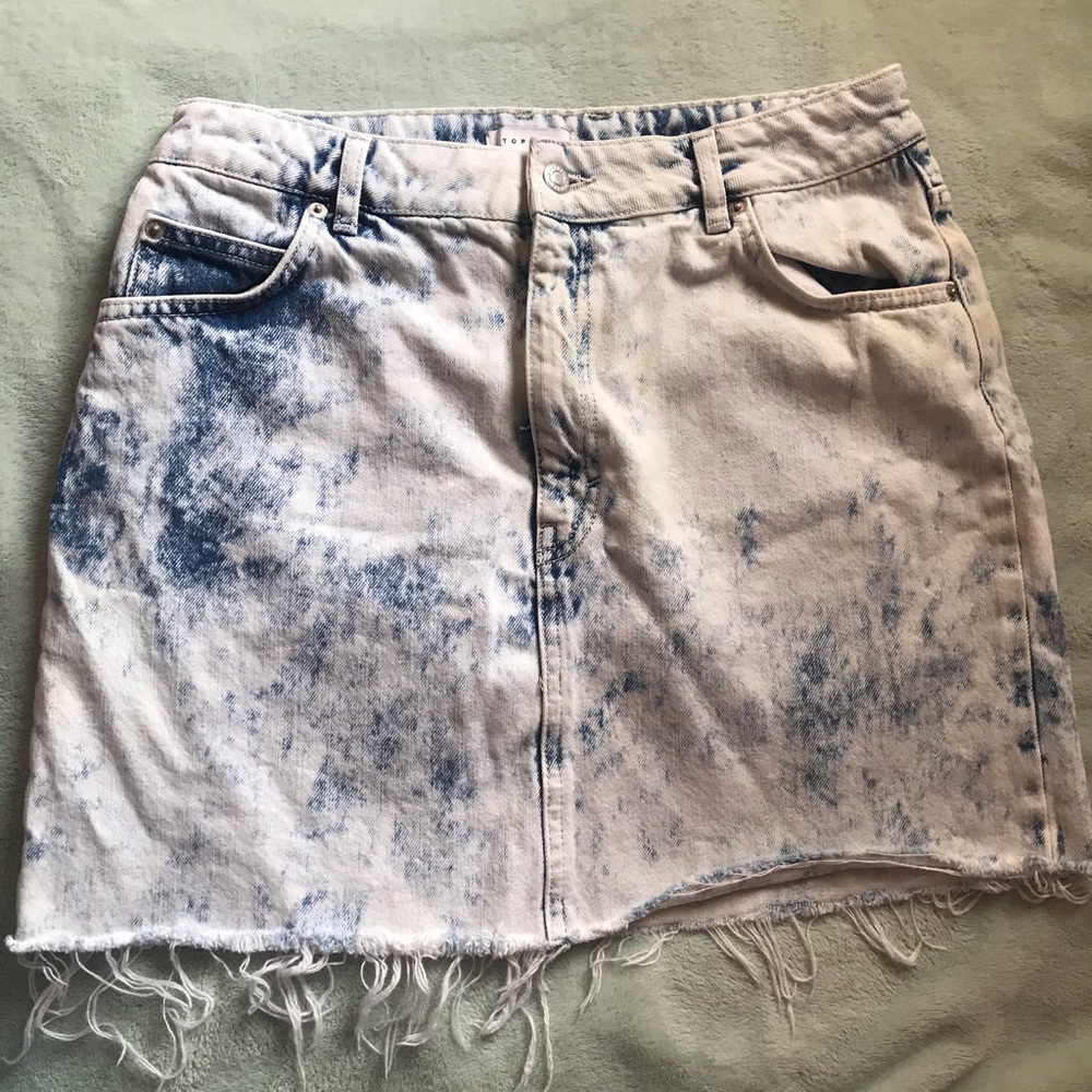 Acid Wash Denim Skirt